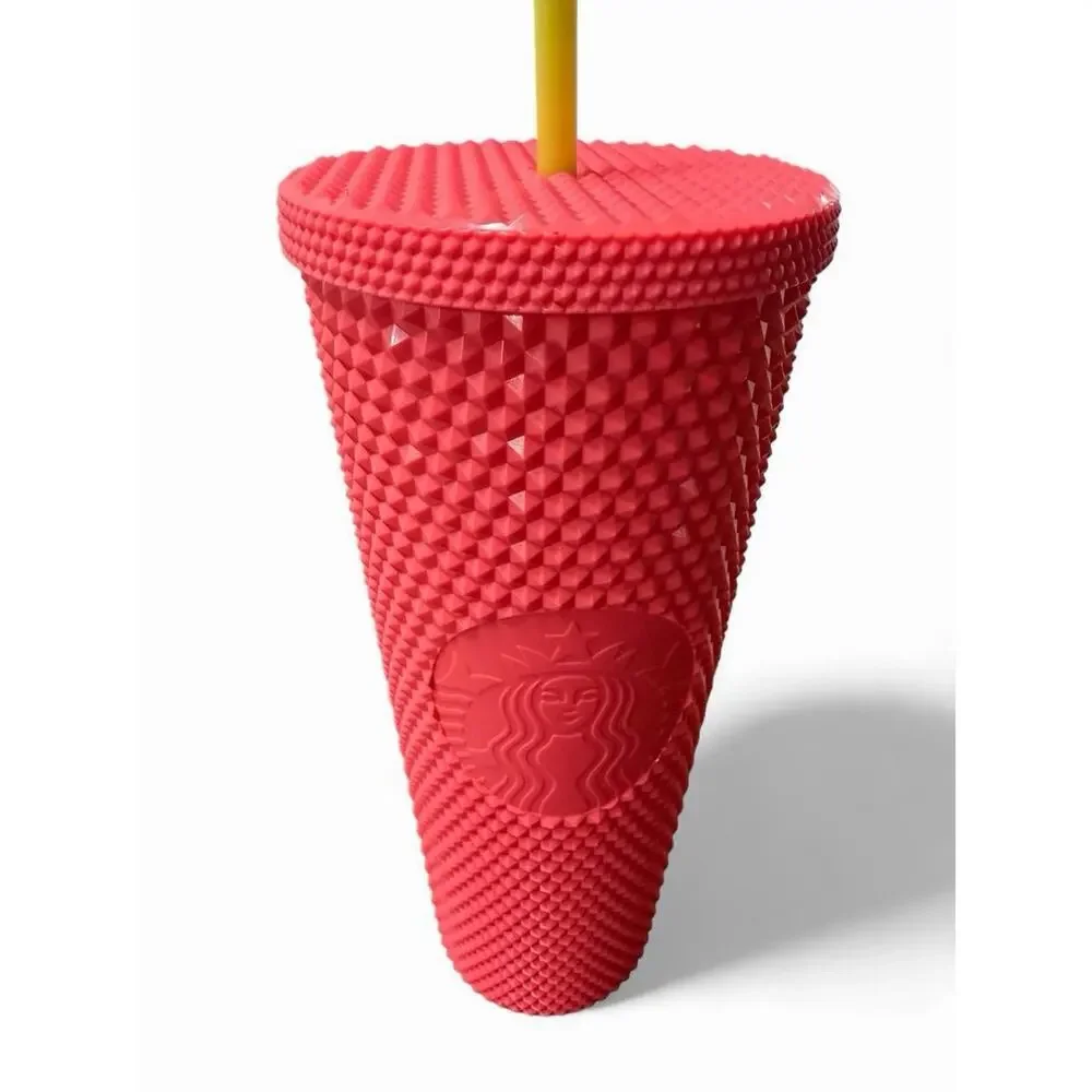 Starbucks Summer 2022 Studded Dragon Fruit 24oz Venti Tumbler Cup Coral Pink